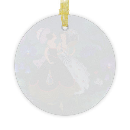 🌙🦚 The Ladies Of The Moonlit Garden Glass Ornament – Art Deco Floral Elegance