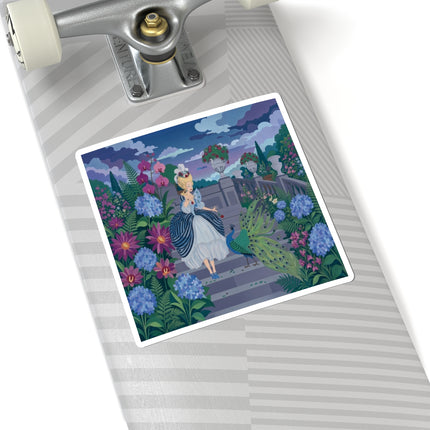 🦚🌸 The Peacock Garden Terrace Kiss-Cut Stickers – Art Deco Floral Elegance