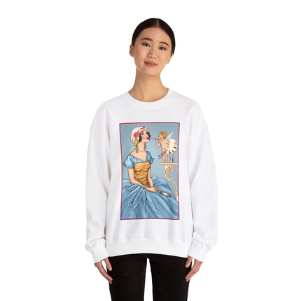 The Enchanting Painter: A Fairy's Artistic Touch Heavy Blend™ Crewneck Sweatshirt