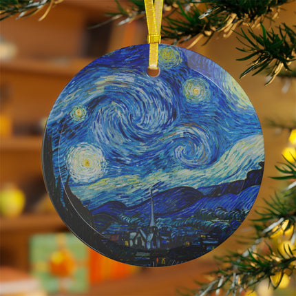 The Starry Night by Vincent Van Gogh Glass Ornaments