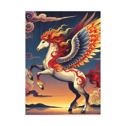 Flame-Winged Horse at Sunset Postcards (envelopes included) - Bundles of 10, 30, 50 Pieces