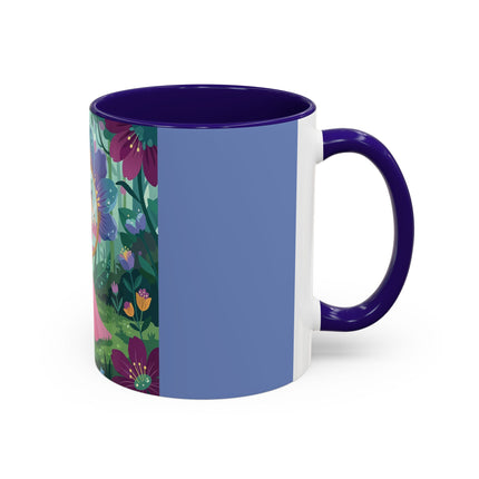 The Lady Of The Enchanted Mirror Colorful Mugs – Art Deco Botanical Elegance