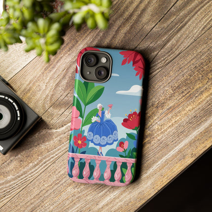 🌺🪭 The Lady Of The Grand Flower Terrace Phone Case – Art Deco Garden Elegance