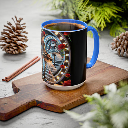 Halloween Witch Through the Mirror Colorful Mugs (11oz, 15oz)
