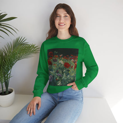 Poppies (A Study of Poppies for Carnation, Lily, Lily, Rose) by John Singer Sargent Heavy Blend™ Crewneck Sweatshirt