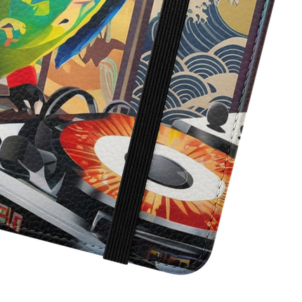 🎧🦜 Parrot DJ Flip Case – Neon Beats & Cyber Groove