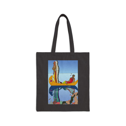 Le long du Missouri (Indian couple on the Missouri River) by George Barbier Cotton Canvas Tote Bag