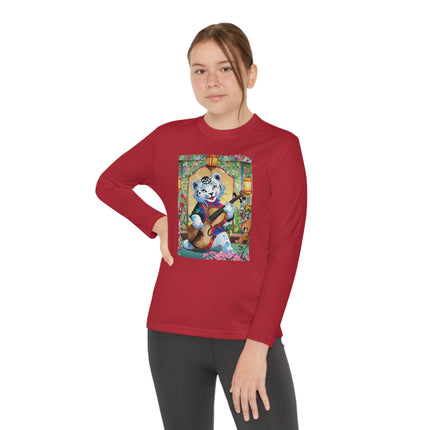 Melodies of the Snow Lion Cub Youth Long Sleeve Competitor Tee – Musical Magic & Enchanted Adventure