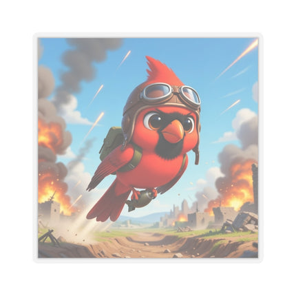 🐦✈️ The Cardinal Dive Bomber Kiss-Cut Sticker – Bold Flight & Fearless Adventure