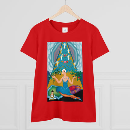 Art Deco Christmas Elegance Women's Midweight Cotton Tee