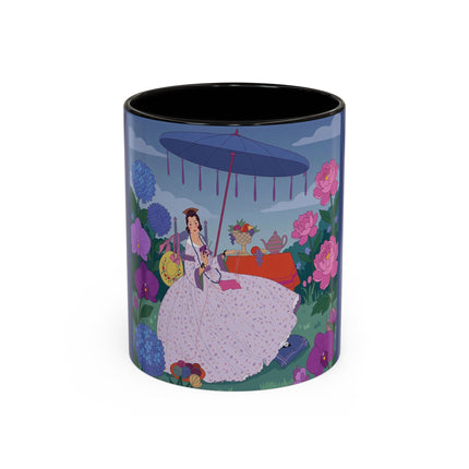 The Lady Of The Garden Tea Party Colorful Mugs – Art Deco Floral Elegance
