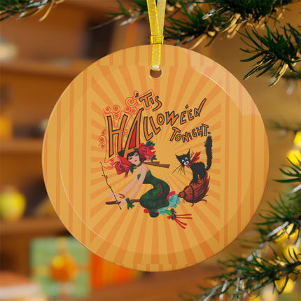 The Bewitching Ride Glass Ornament
