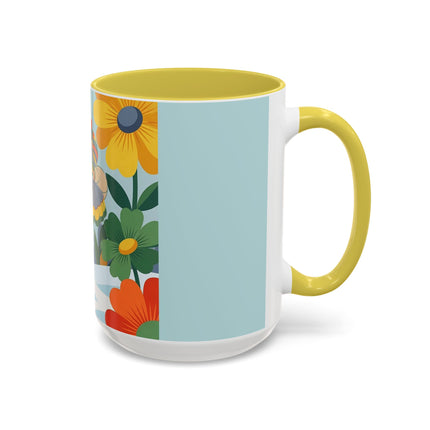❄️🌼 The Winter Flower Wanderer Colorful Mug – Colorful Art Deco Snow Fantasy