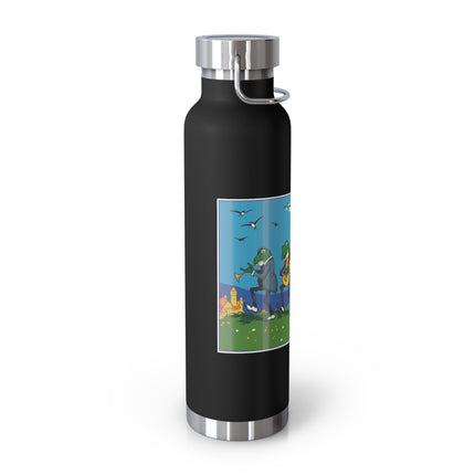 Frog and Beetle Band Copper Vacuum Insulated Bottle, 22 oz