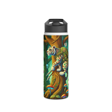 Silent Stripes Stainless Steel Water Bottle, Standard Lid
