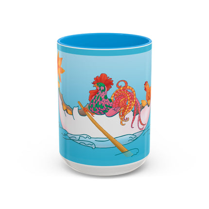 A Rooster's Seafaring Adventure Colorful Mugs, 11oz