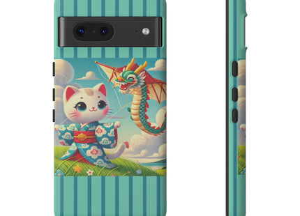 Geisha Kitten and the Dragon Kite Phone Cases