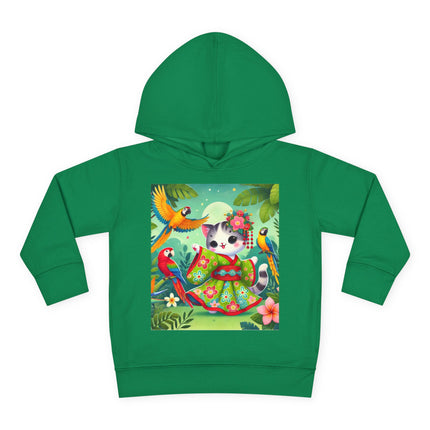 Parrot Dance of the Geisha Kitten Toddler Pullover Fleece Hoodie