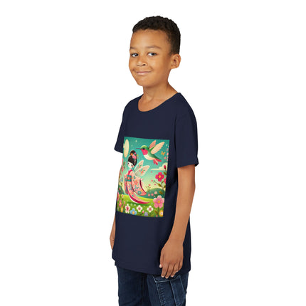 Geisha Fairy and the Hummingbird Blossom Youth Short Sleeve Tee