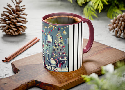 Whimsical Christmas Tea Party Colorful Mugs (11oz, 15oz)