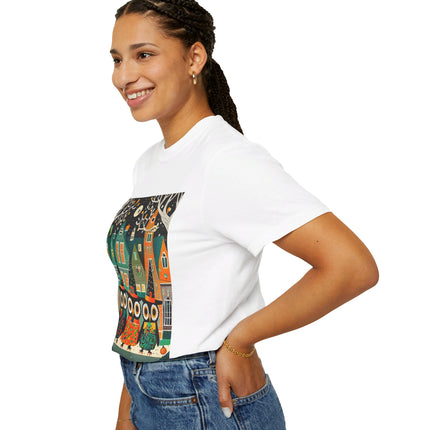 Night of the Trick-or-Treating Owlets Unisex Garment-Dyed T-shirt