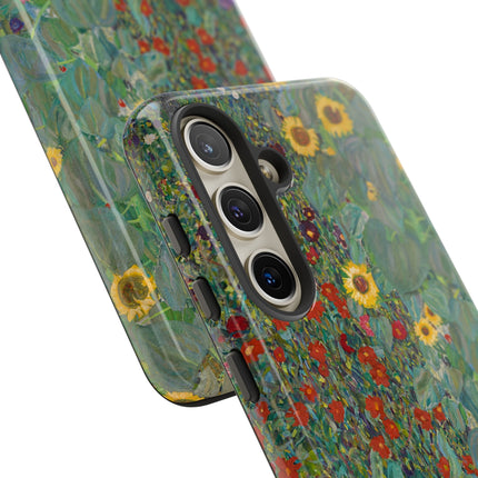 Farm Garden with Sunflowers by Gustav Klimt Phone Cases