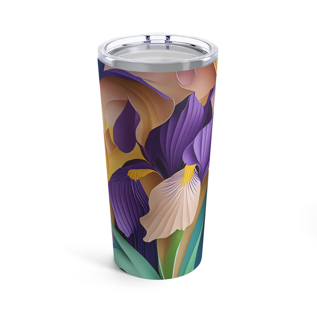 The Elegant Iris Flower Tumbler 20oz