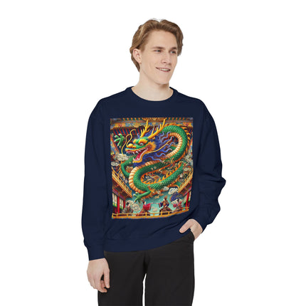 Tibetan Dragon Over Kabuki Duel Sweatshirt