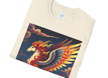 Flame-Winged Horse at Sunset Unisex Softstyle T-Shirt