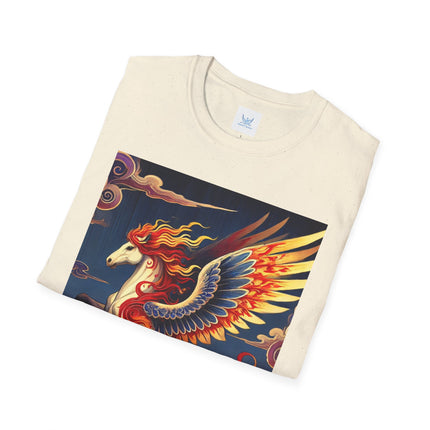Flame-Winged Horse at Sunset Softstyle T-Shirt