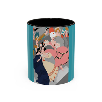 Celestial Masquerade Colorful Mugs – Theatrical Elegance & Floating Whimsy
