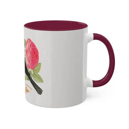 Blackbird with Roses by Anonymous Colorful Mugs, 11oz