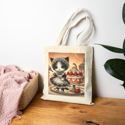 The Patisserie Kitten Cotton Canvas Tote Bag – Sweet Charm & Storybook Delight