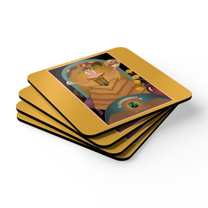 Gemini Zodiac Design – June & Pearl, Alexandrite by Sofia Chiostri | Corkwood Coaster Set