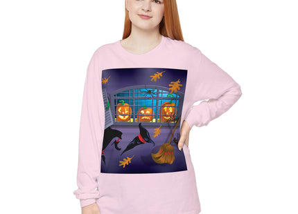 Whimsical Halloween Mischief Unisex Garment-dyed Long Sleeve T-Shirt