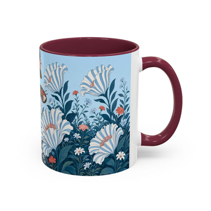 🎨💙 The Enchanted Garden Artist Colorful Mug – Art Deco Floral Whimsy