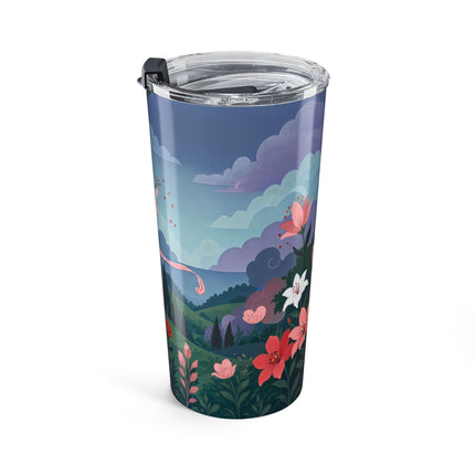 🌹💌 The Garden Of Blown Kisses Tumbler, 20oz – Art Deco Floral Romance