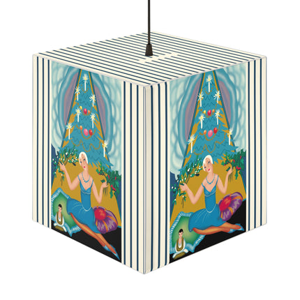 Art Deco Christmas Enchantment Light Cube Lamp