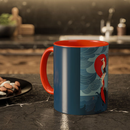 Siren of the Waves Colorful Mugs – Dramatic Sea Power & Bold Elegance