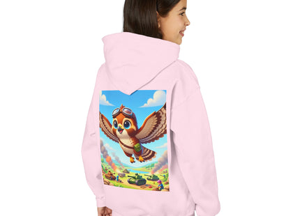 Red-Tailed Hawk in Battle Youth Heavy Blend Hooded Sweatshirt