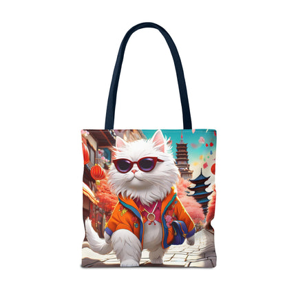 Fashionista Feline Puzzle Tote Bag (AOP)