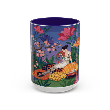 The Garden Of Quiet Reverie Colorful Mugs – Art Deco Botanical Serenity
