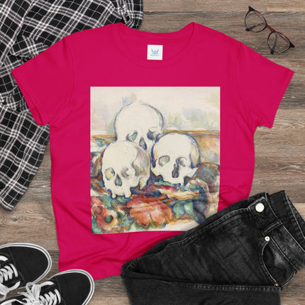 The Three Skulls by Paul Cézanne Women's Midweight Cotton Tee