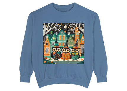 Night of the Trick-or-Treating Owlets Unisex Garment-Dyed Sweatshirt