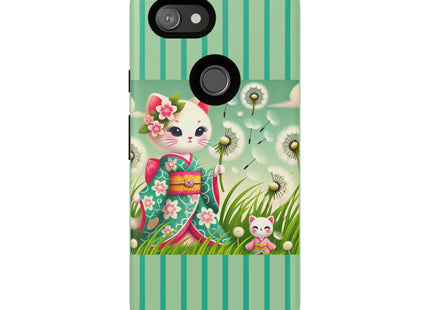 Geisha Kitten and the Dandelion Phone Cases