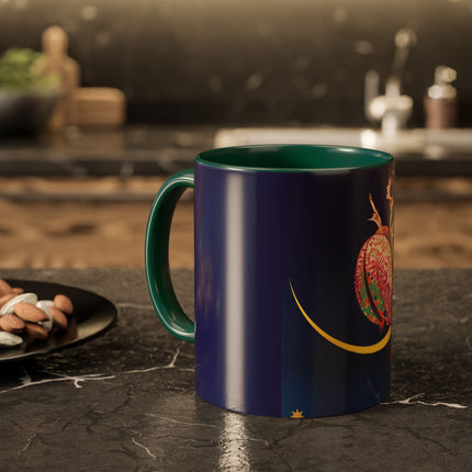 Moonlit Reflections Colorful Mug (11oz, 15oz) – Celestial Elegance, Art Deco Beauty & Dreamy Style