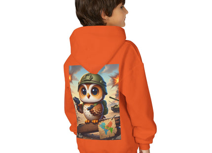 Owl on the Front Lines Youth Heavy Blend Hooded Sweatshirt