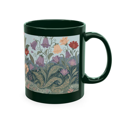 🐈🥾 The Lady & Puss In Boots In The Flower Garden Ceramic Mug – Art Deco Storybook Whimsy