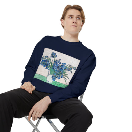Irises by Vincent Van Gogh Unisex Garment-Dyed Sweatshirt