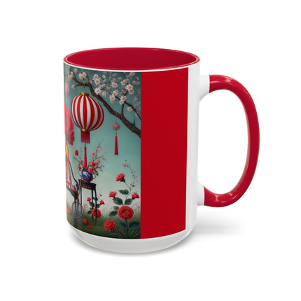 Reading in a Painted Garden Colorful Mugs (11oz, 15oz)